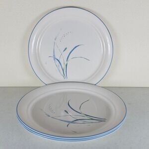 Coastal Breeze Corelle Dinner Plates Blue Rim 10.25" Set of 4